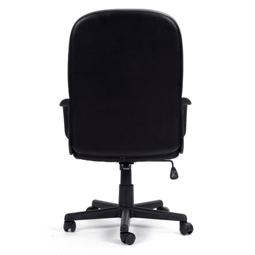 Nautilus Designs Orion High Back Bonded Leather Executive Office Chair With Integrated Lumbar Support and Fixed Arms Black - BCL/Z2207/BK Nautilus Designs