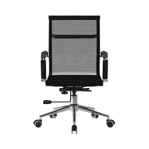 Contemporary Medium Back Mesh Executive Armchair with Chrome Base - Black | BCM/8003/BK | Nautilus Designs