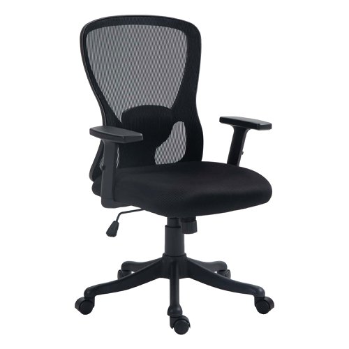 Nautilus Designs Nimbus High Back Mesh Task Operator Office Chair With Height Adjustable Arms Black - BCM/B560/BK