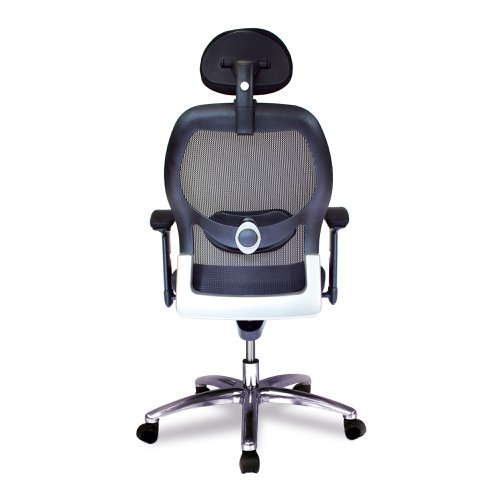 Nautilus Designs Hermes High Back Mesh Synchronous Executive Office Chair With Adjustable Lumbar Support & Headrest and Arms Black - BCM/F103/BK Office Chairs 47340NA