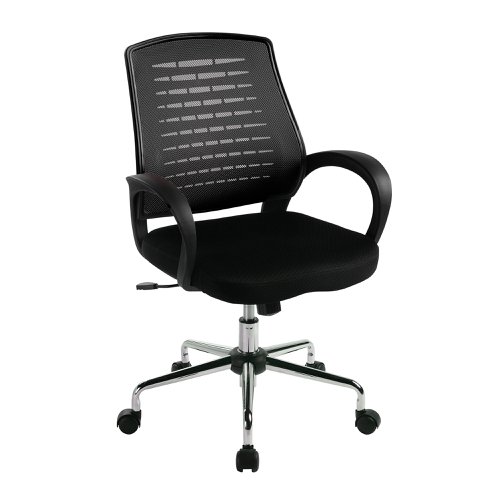 Nautilus Designs Carousel Medium Mesh Back Task Operator Office Chair With Fixed Arms Black - BCM/F1203/BK