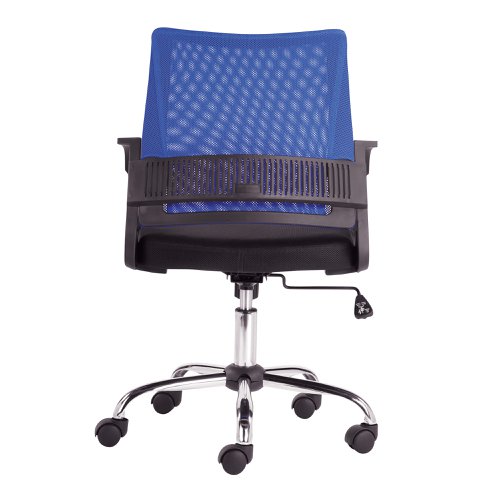 Nautilus Designs Calypso Medium Mesh Back Task Operator Office Chair With Fixed Arms Blue - BCM/F1204/BL