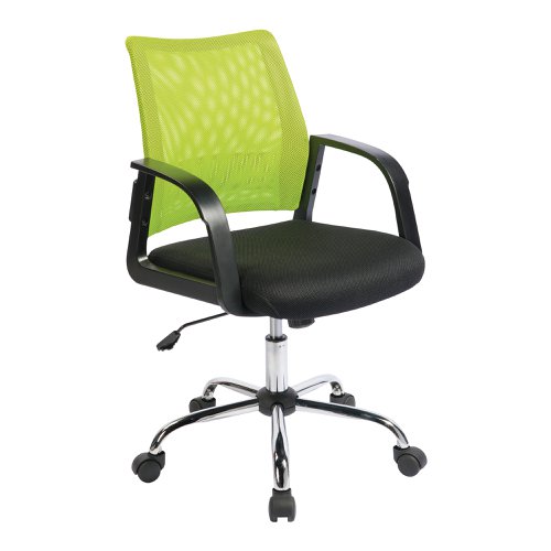 Nautilus Designs Calypso Medium Mesh Back Task Operator Office Chair With Fixed Arms Green - BCM/F1204/GN