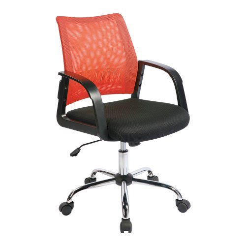 Nautilus Designs Calypso Medium Mesh Back Task Operator Office Chair With Fixed Arms Orange - BCM/F1204/OG