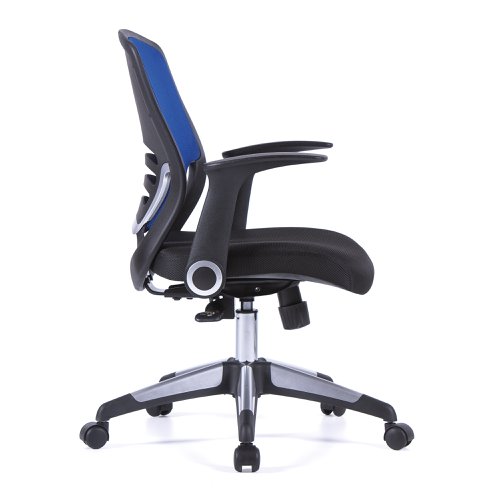 Nautilus Designs Graphite Medium Back Mesh Task Operator Office Chair With Folding Arms Blue - BCM/F560/BL