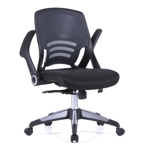Nautilus Designs Graphite Medium Back Mesh Task Operator Office Chair With Folding Arms Grey - BCM/F560/GY