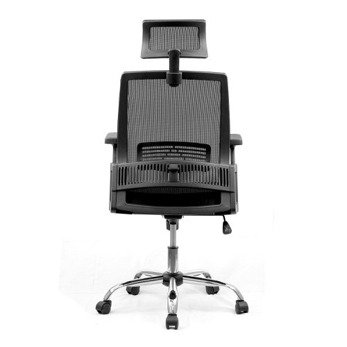 Nautilus Designs Alpha High Back Mesh Operator Office Chair with Headrest and Height Adjustable Arms Black - BCM/F816/BK Nautilus Designs