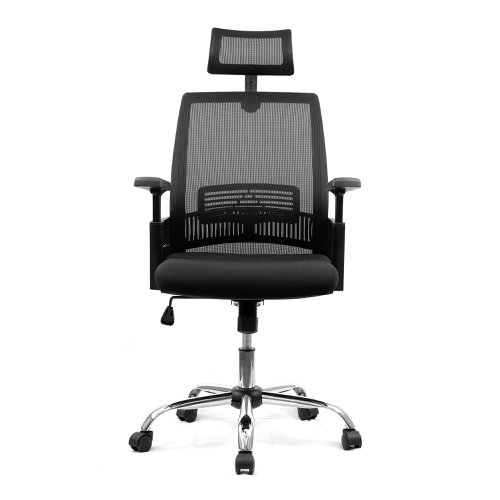 Nautilus Designs Alpha High Back Mesh Operator Office Chair with Headrest and Height Adjustable Arms Black - BCM/F816/BK Office Chairs 47382NA