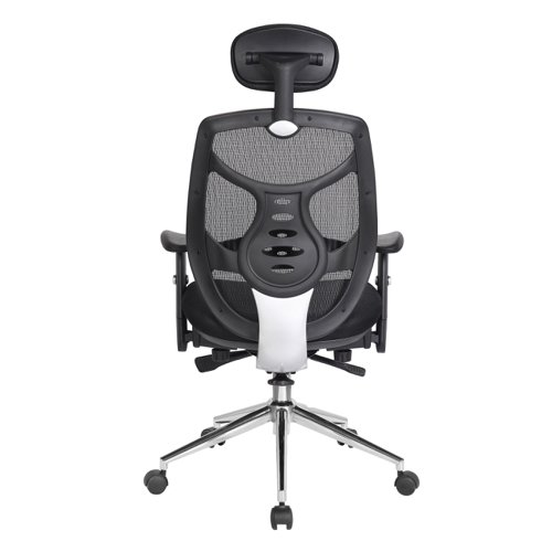 Nautilus Designs Polaris High Back Mesh Synchronous Executive Office Chair With Adjustable Headrest and Height Adjustable Arms Black - BCM/K113/BK