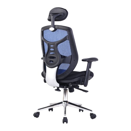 Nautilus Designs Polaris High Back Mesh Synchronous Executive Office Chair With Adjustable Headrest and Height Adjustable Arms Blue - BCM/K113/BL Nautilus Designs