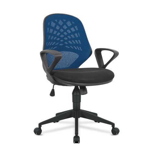 Nautilus Designs Lattice Medium Mesh Back Task Operator Office Chair With Fixed Arms Blue - BCM/K116/BL