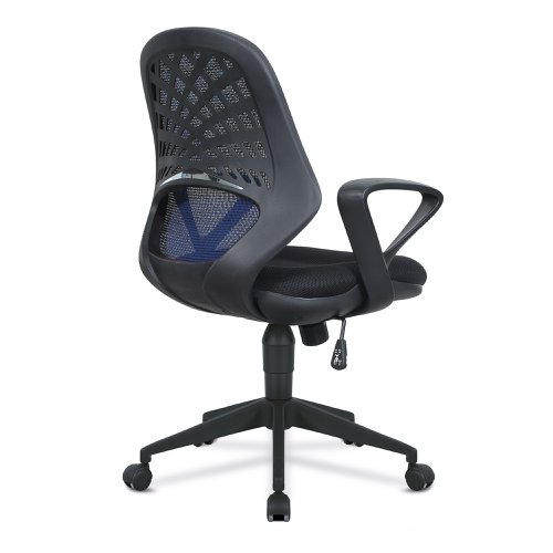 Nautilus Designs Lattice Medium Mesh Back Task Operator Office Chair With Fixed Arms Blue - BCM/K116/BL