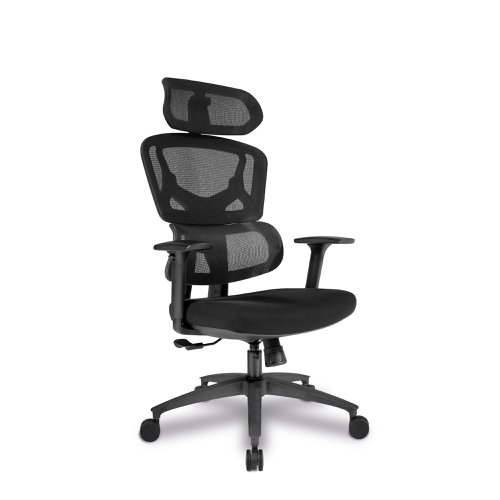 Nautilus Designs Trinity High Back Ergonomic Mesh Executive Office Chair With Lumbar Support Adjustable Headrest and Arms Black - BCM/K470/BK Office Chairs 40704NA