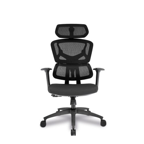 40704NA - Nautilus Designs Trinity High Back Ergonomic Mesh Executive Office Chair With Lumbar Support Adjustable Headrest and Arms Black - BCM/K470/BK