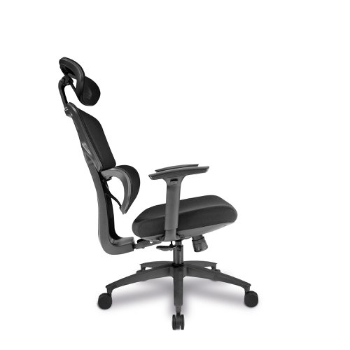 Nautilus Designs Trinity High Back Ergonomic Mesh Executive Office Chair With Lumbar Support Adjustable Headrest and Arms Black - BCM/K470/BK