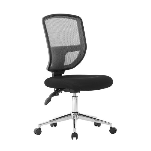 Nautilus Designs Nexus Designer Medium Back Two Tone Mesh Operator Office Chair With Sculptured Lumbar & Spine Support No Arms Black - BCM/K512/BK  47403NA