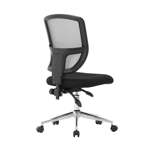 Nautilus Designs Nexus Designer Medium Back Two Tone Mesh Operator Office Chair With Sculptured Lumbar & Spine Support No Arms Black - BCM/K512/BK Office Chairs 47403NA