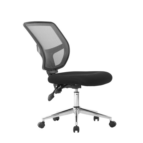 Nautilus Designs Nexus Designer Medium Back Two Tone Mesh Operator Office Chair With Sculptured Lumbar & Spine Support No Arms Black - BCM/K512/BK 47403NA