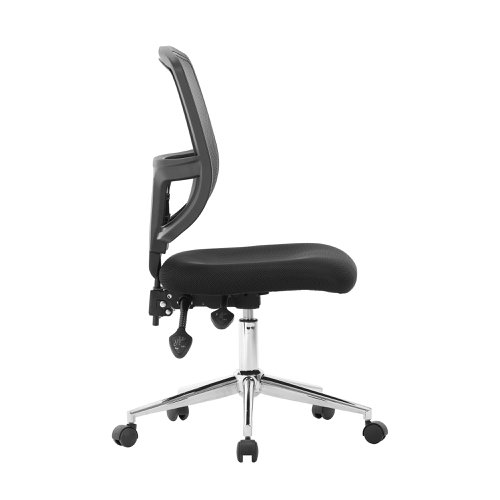 Nautilus Designs Nexus Designer Medium Back Two Tone Mesh Operator Office Chair With Sculptured Lumbar & Spine Support No Arms Black - BCM/K512/BK