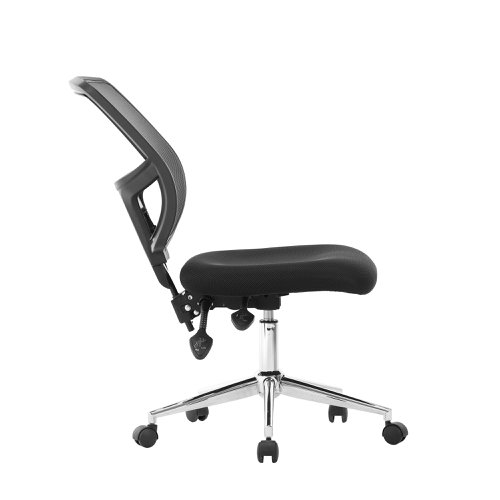 Nautilus Designs Nexus Designer Medium Back Two Tone Mesh Operator Office Chair With Sculptured Lumbar & Spine Support No Arms Black - BCM/K512/BK  47403NA