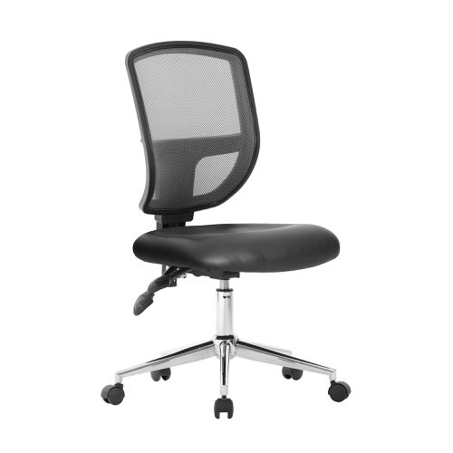 Nautilus Designs Nexus Designer Medium Back Mesh Operator Office Chair Sculptured Lumbar and Spine Support Black Vinyl - BCM/K512/BKV  40578NA