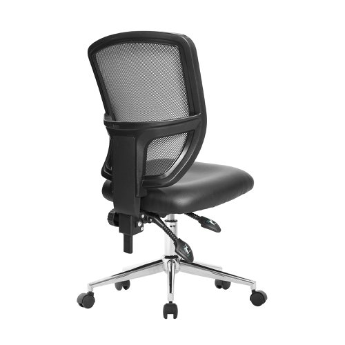 Nautilus Designs Nexus Designer Medium Back Mesh Operator Office Chair Sculptured Lumbar and Spine Support Black Vinyl - BCM/K512/BKV Office Chairs 40578NA