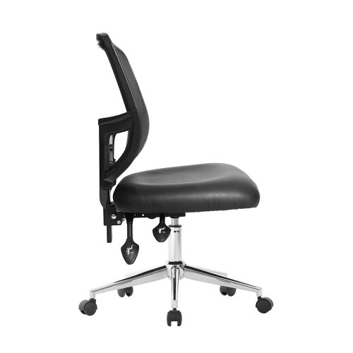 Nautilus Designs Nexus Designer Medium Back Mesh Operator Office Chair Sculptured Lumbar and Spine Support Black Vinyl - BCM/K512/BKV Office Chairs 40578NA