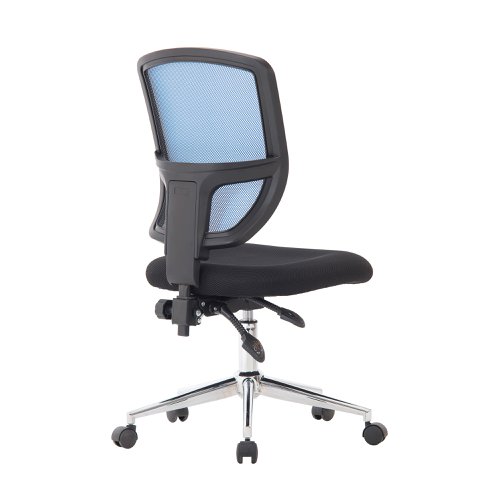 Nautilus Designs Nexus Designer Medium Back Two Tone Mesh Operator Office Chair With Sculptured Lumbar & Spine Support No Arms Blue - BCM/K512/BL Office Chairs 47410NA