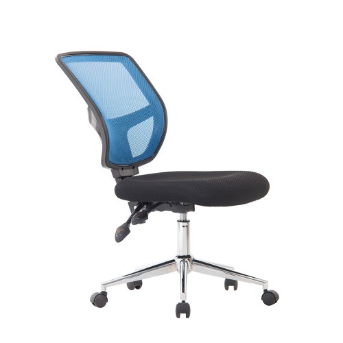 Nautilus Designs Nexus Designer Medium Back Two Tone Mesh Operator Office Chair With Sculptured Lumbar & Spine Support No Arms Blue - BCM/K512/BL Nautilus Designs
