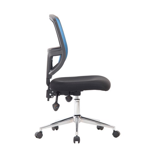 Nautilus Designs Nexus Designer Medium Back Two Tone Mesh Operator Office Chair With Sculptured Lumbar & Spine Support No Arms Blue - BCM/K512/BL 47410NA
