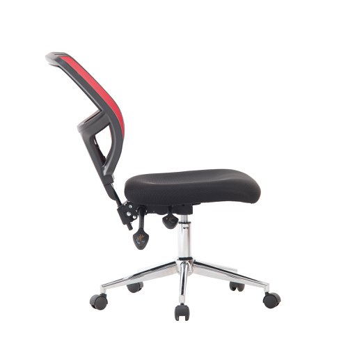 Nautilus Designs Nexus Designer Medium Back Two Tone Mesh Operator Office Chair With Sculptured Lumbar & Spine Support No Arms Red - BCM/K512/RD  47396NA