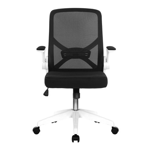 Nautilus Designs Oyster Medium Back Mesh Task Operator Office Chair With Folding Ams Black - BCM/K523/WH-BK