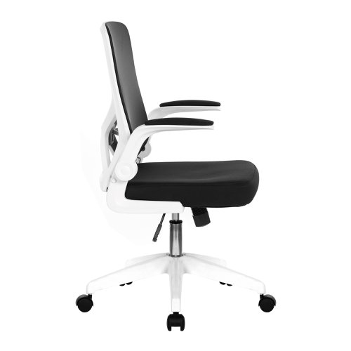 Nautilus Designs Oyster Medium Back Mesh Task Operator Office Chair With Folding Ams Black - BCM/K523/WH-BK
