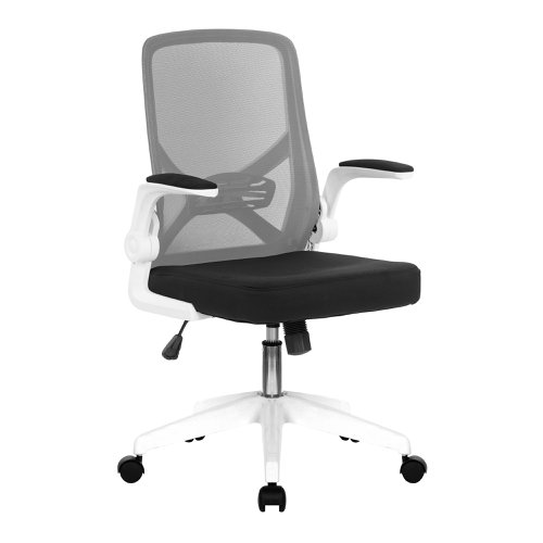 Nautilus Designs Oyster Medium Back Mesh Task Operator Office Chair With Folding Ams Grey - BCM/K523/WH-GY