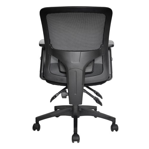 Nautilus Designs Barri Medium Back 3 Lever Mesh Task Operator Office Chair With Fabric Seat and Height Adjustable Arms Black - BCM/K610/BK  40669NA