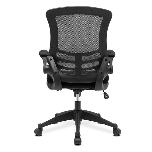 47277NA - Nautilus Designs Luna Designer High Back Mesh Black Task Operator Office Chair With Folding Arms and Black Shell - BCM/L1302/BK