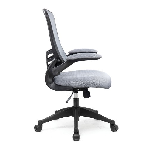 30337NA | One of our most popular high back mesh chairs features a fully reclining tilt mechanism lockable in the upright position - adjustable to suit the individual's bodyweight (tension control), folding arms, an AIRFLOW mesh seat, posture contoured mesh back and a stylish black shell with sturdy matching 5 star base. It will provide you with comfort and style for any desired purpose.