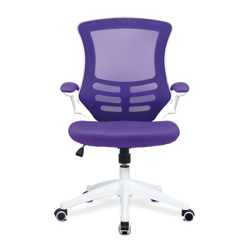 One of our most popular high back mesh chairs features a fully reclining tilt mechanism lockable in the upright position - adjustable to suit the individual's bodyweight (tension control), folding arms, an AIRFLOW mesh seat, posture contoured mesh back and a stylish white shell with sturdy matching 5 star base. It will provide you with comfort and style for any desired purpose.