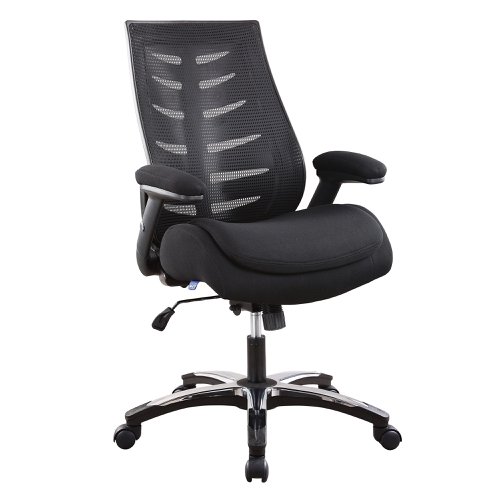 Medium Back Mesh Chair with DOUBLE Padded Seat, Adjustable Padded Arms & Lockable Tilt Mechanism