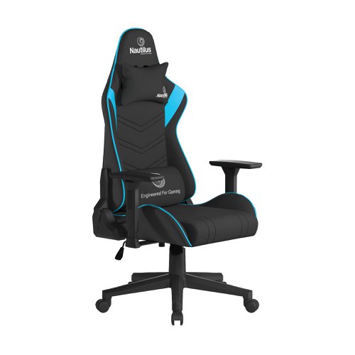 Nautilus Designs Apollo Ergonomic Gaming Chair With 4D Multi-Dimensional Armrests and 155 Degree Tilt Blue/Black - BCP/B390/BK-BL