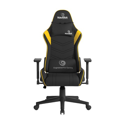 Nautilus Designs Apollo Ergonomic Gaming Chair With 4D Multi-Dimensional Armrests and 155 Degree Tilt Yellow/Black - BCP/B390/BK-YL 58309NA