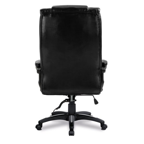 Nautilus Designs Titan Oversized High Back Leather Effect Executive Office Chair With Integral Headrest and Fixed Arms Black - BCP/G344/BK 47172NA Buy online at Office 5Star or contact us Tel 01594 810081 for assistance