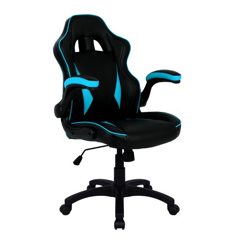 Executive Ergonomic Gaming Style Office Chair with Folding Arms, Integral Headrest and Lumbar Support