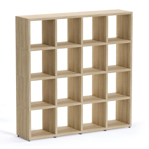 Boon - 16x Cube Shelf Storage System - 1470x1450x330mm - Oak
