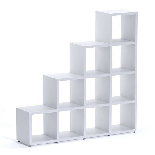 Boon - 10x Cube Stepped Shelf Storage System - 1470x1450x330mm - White