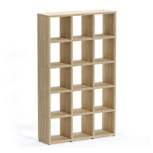 Boon - 15x Cube Shelf Storage System - 1830x1100x330mm - Oak