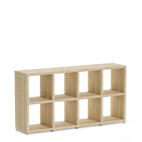 Boon - 8x Cube Shelf Storage System - 760x1450x330mm - Oak