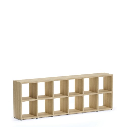 Boon - 12x Cube Shelf Storage System - 760x2160x330mm - Oak