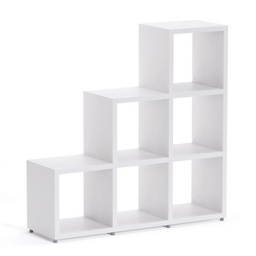 Boon - 6x Cube Stepped Shelf Storage System - 1120x1100x330mm - White
