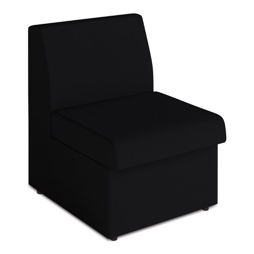 Wave Contemporary Modular Fabric Low Back Sofa - Rectangular - Black